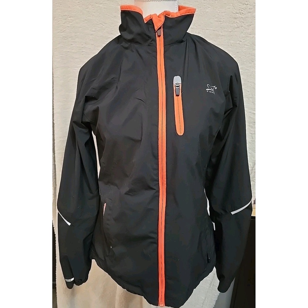 2117 Of Sweden Full Zip Windbreaker Jacket Women M Black Spring